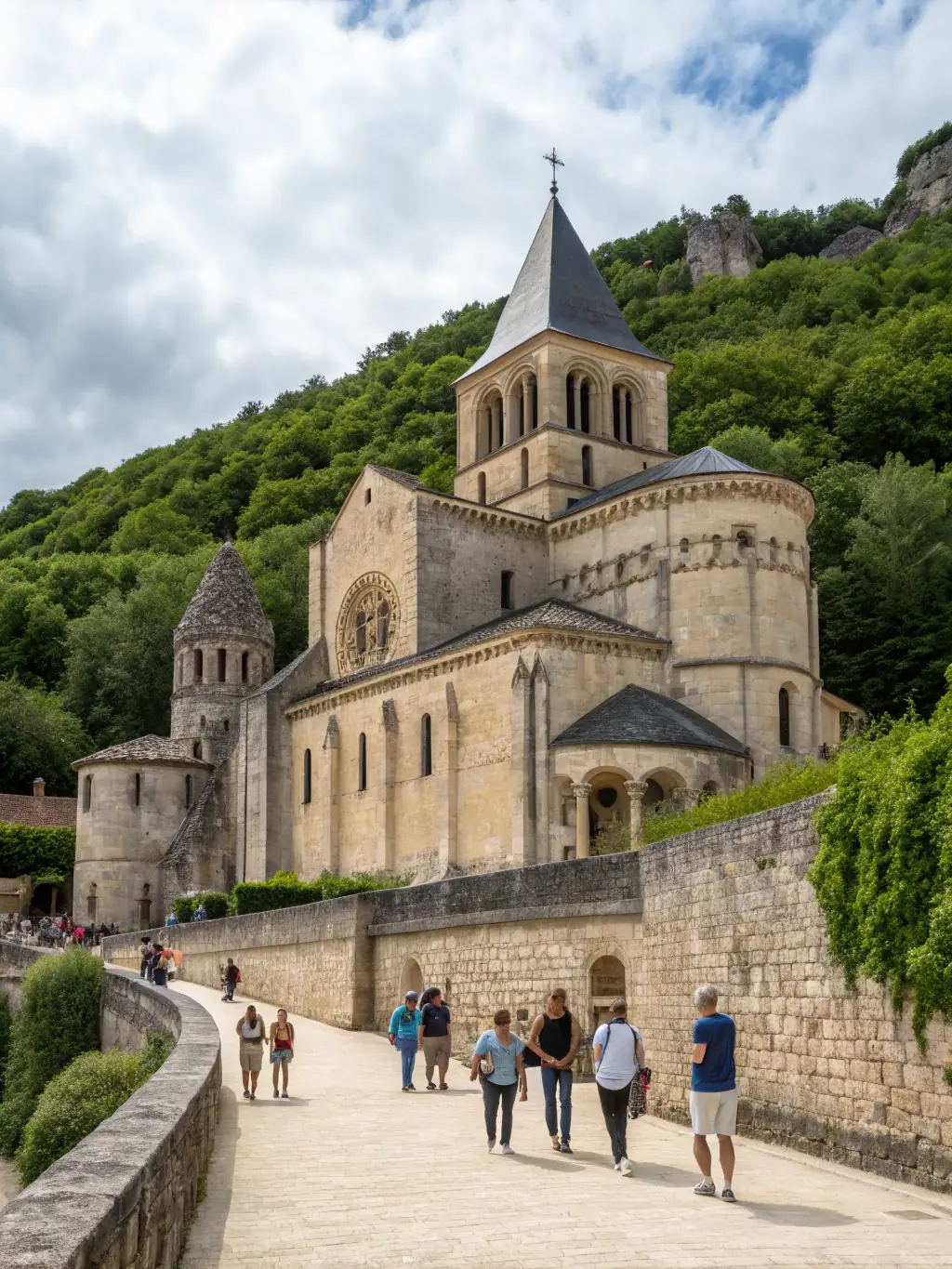 A photo of a newly renovated historical site, now open to the public, with tourists visiting and learning about its history.