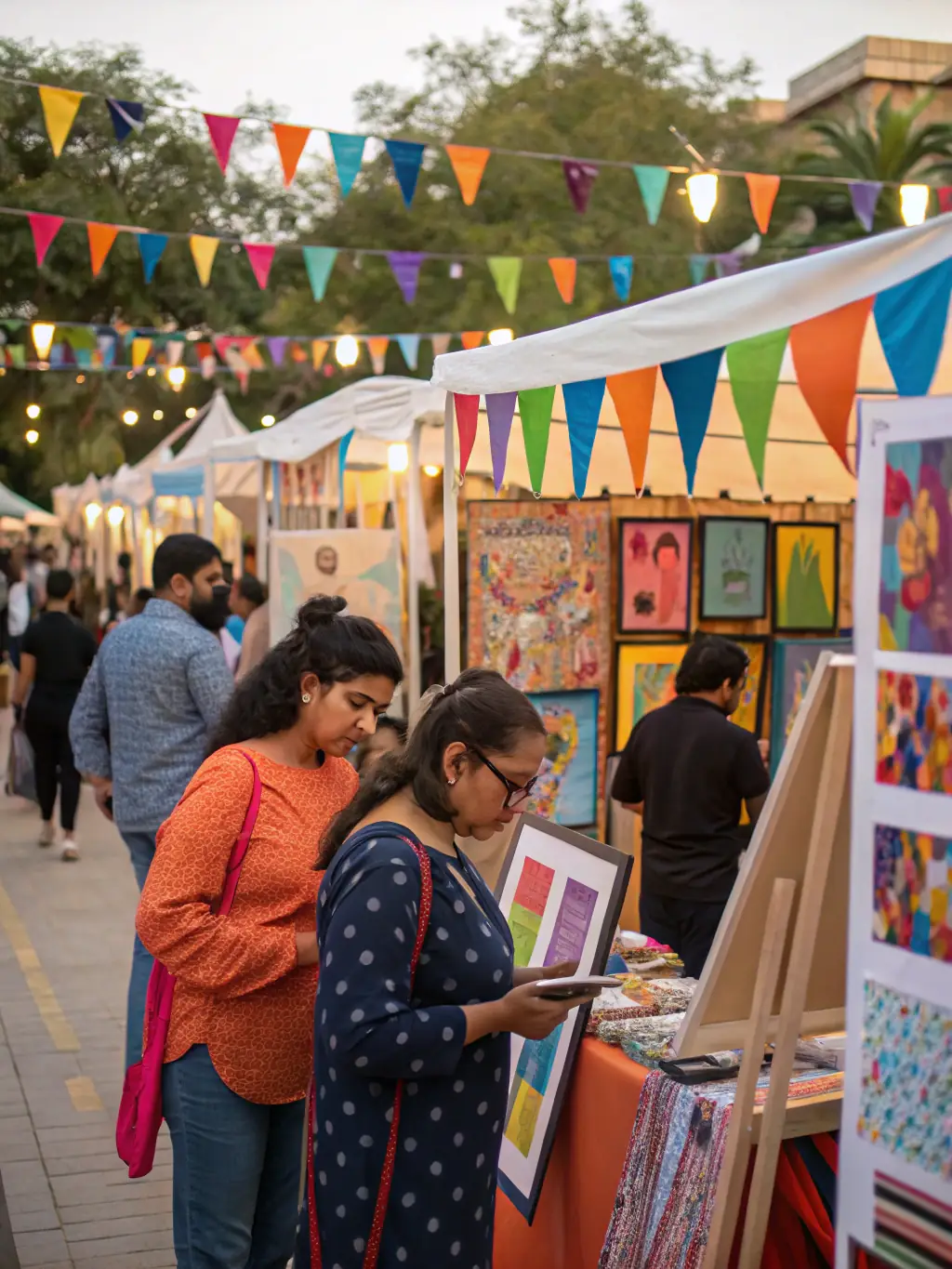 A photograph of a community event organized by ASSO SAUVEGAR VALORISAT PATRMO MONTGUYON, featuring local artisans and cultural performances.